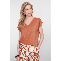 Geisha T-Shirt Lurex V-Neck Ginger