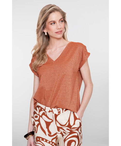 Geisha Geisha T-Shirt Lurex V-Neck