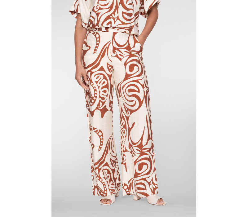 Geisha Pant Bi-Color Ecru Tabacco
