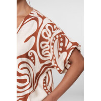 Geisha Top Bi-Color Ecru Tabacco