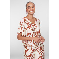 Geisha Top Bi-Color Ecru Tabacco
