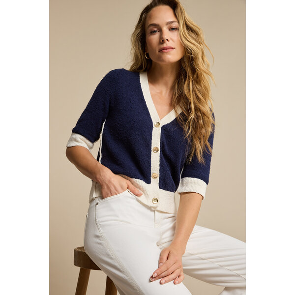 Red Button Cardigan Popcorn 