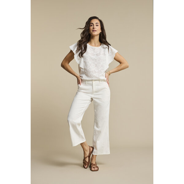 Red Button Top Ajour Ruffle Sleeve 