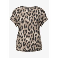 Street One Printed Basic Shirt with Decobuttons Timeless Beige