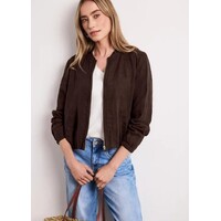 Street One Linen Bomber Jacket Espresso Brown
