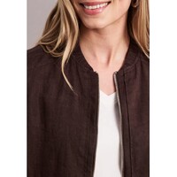 Street One Linen Bomber Jacket Espresso Brown