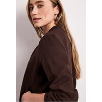 Street One Linen Bomber Jacket Espresso Brown