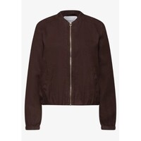 Street One Linen Bomber Jacket Espresso Brown