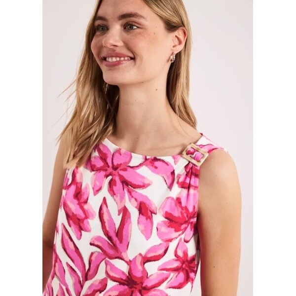 Street One Printed Jersey Top with Shoulder Detail 