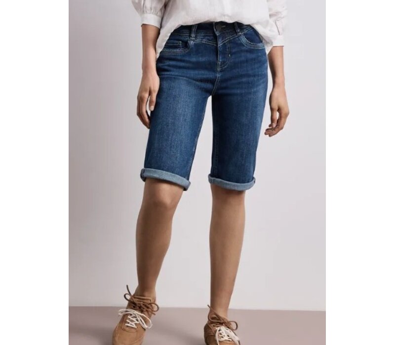 Street One Jane Bermuda Mid Waist Dark Blue Authentic Wash