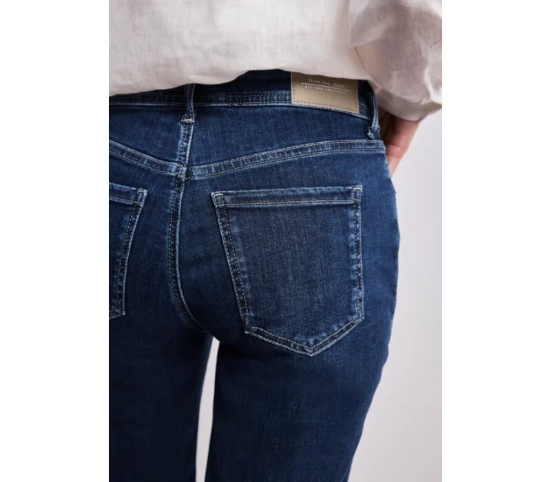 Street One Jane Bermuda Mid Waist Dark Blue Authentic Wash