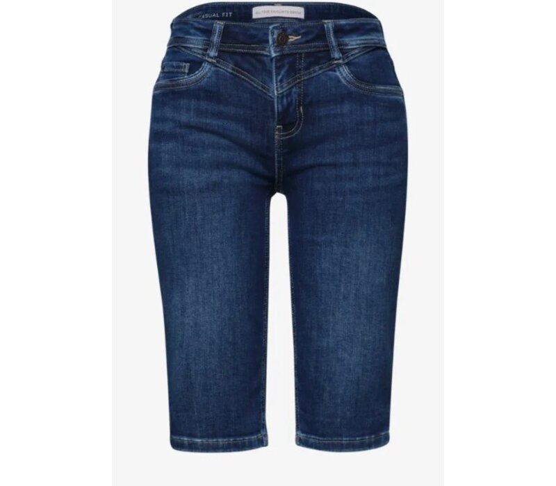 Street One Jane Bermuda Mid Waist Dark Blue Authentic Wash