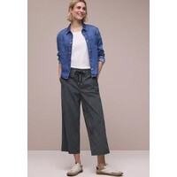 Street One Emee Stripe Crash Wide Leg High Waist Deep Blue