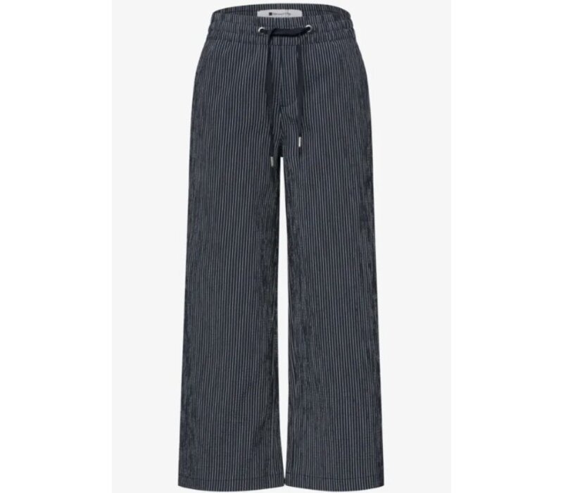 Street One Emee Stripe Crash Wide Leg High Waist Deep Blue