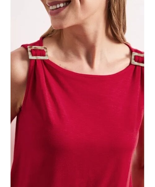 StreetOne Street One Slub Jersey Top with Shoulder Detail