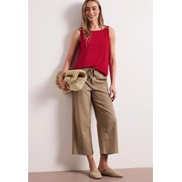 Street One Slub Jersey Top with Shoulder Detail Salsa Red