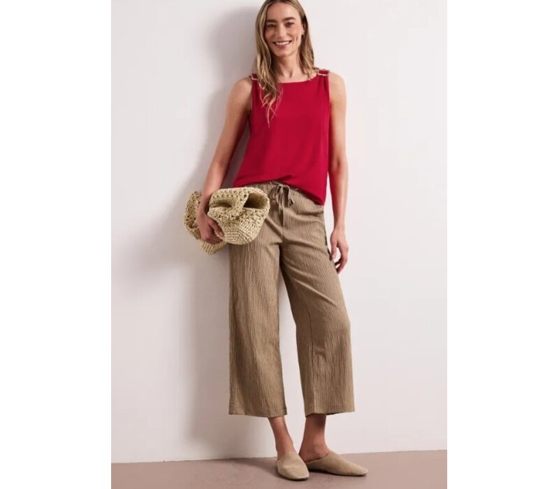 Street One Slub Jersey Top with Shoulder Detail Salsa Red