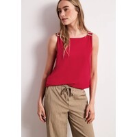 Street One Slub Jersey Top with Shoulder Detail Salsa Red