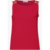 Street One Slub Jersey Top with Shoulder Detail Salsa Red