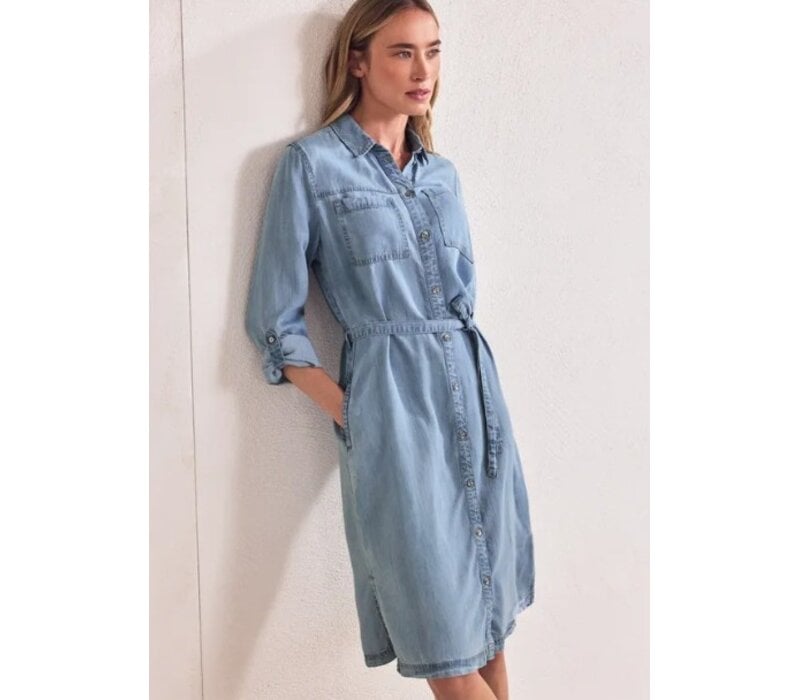 Street One Washed Shirt Dress Light Blue Soft Wash