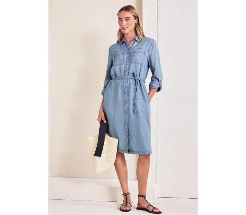 Street One Washed Shirt Dress Light Blue Soft Wash