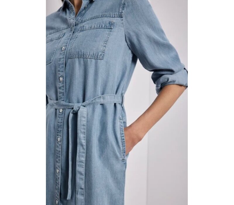 Street One Washed Shirt Dress Light Blue Soft Wash
