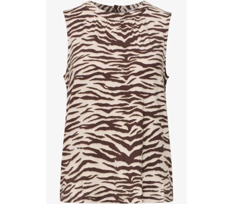 Street One Printed Jersey Top Espresso Brown