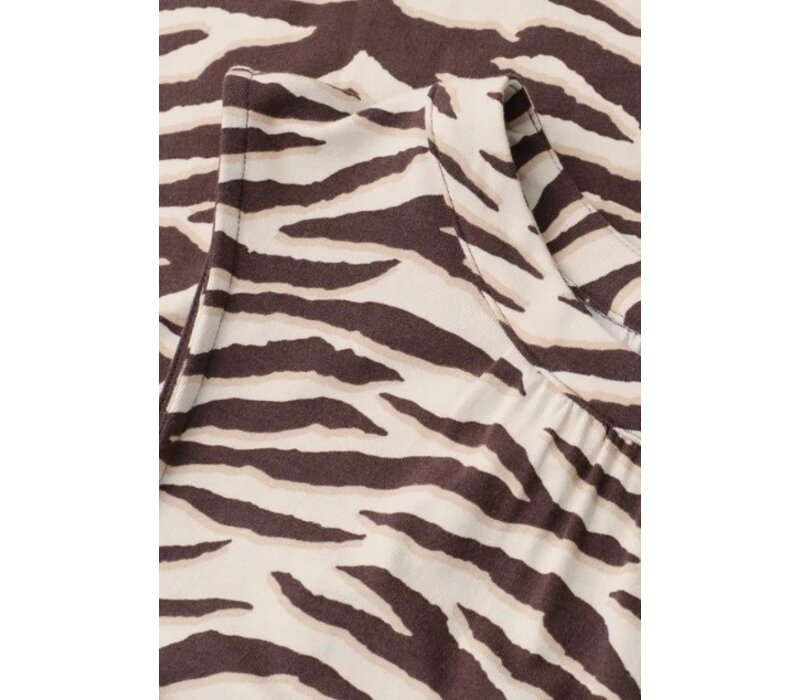 Street One Printed Jersey Top Espresso Brown