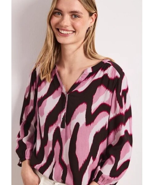 StreetOne Street One Printed Mat Mix Shirt with Buttonpannel