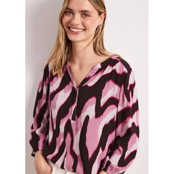 Street One Printed Mat Mix Shirt with Buttonpannel 