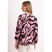 Street One Printed Mat Mix Shirt with Buttonpannel Clouded Blush