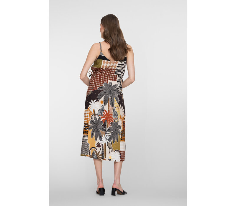 Geisha Dress Brown Sand Black