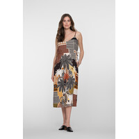 Geisha Dress Brown Sand Black