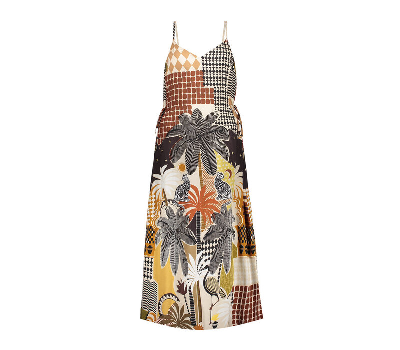 Geisha Dress Brown Sand Black