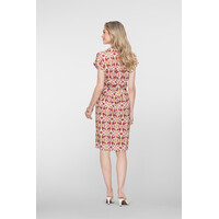 Geisha Dress Raspberry Light Green