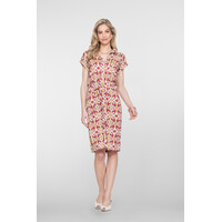 Geisha Dress Raspberry Light Green