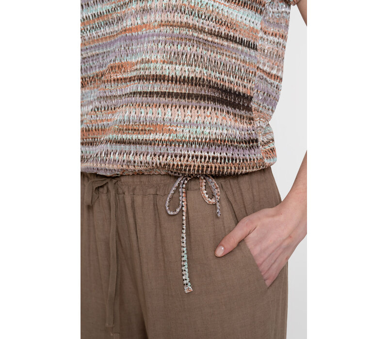 Geisha Top Aqua Camel Sand