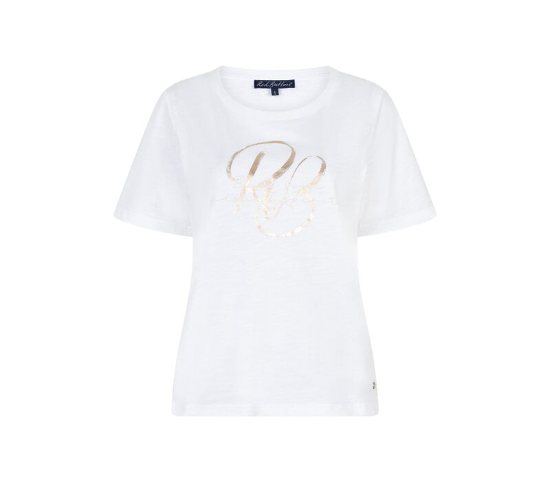 Red Button Tee Temmy Foil White Gold