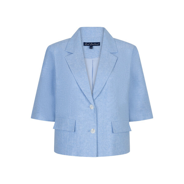 Red Button Blazer Linnen Viscose Melange 