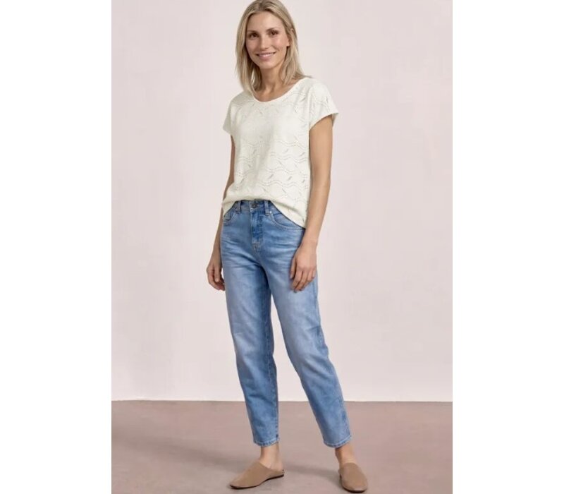 Street One Summer Lace Mix Shirt Off White