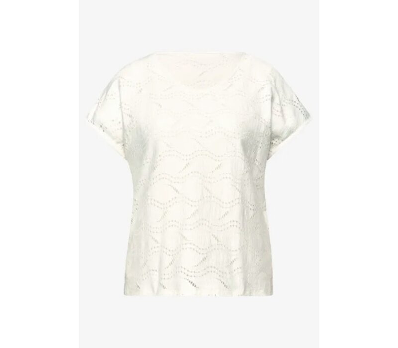 Street One Summer Lace Mix Shirt Off White