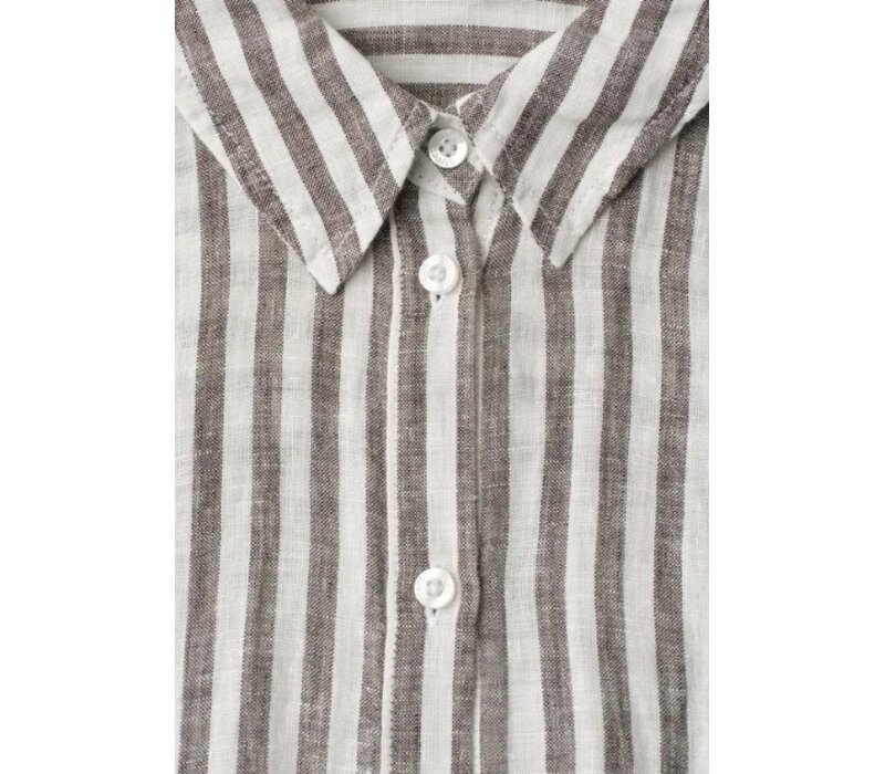 Street One Striped Shirtcollarblouse Espresso Brown