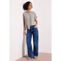 Street One Striped Shirtcollarblouse Espresso Brown