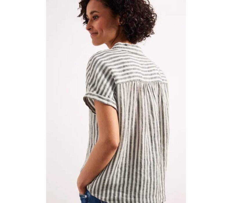 Street One Striped Shirtcollarblouse Espresso Brown