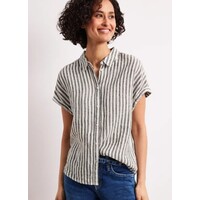 Street One Striped Shirtcollarblouse Espresso Brown