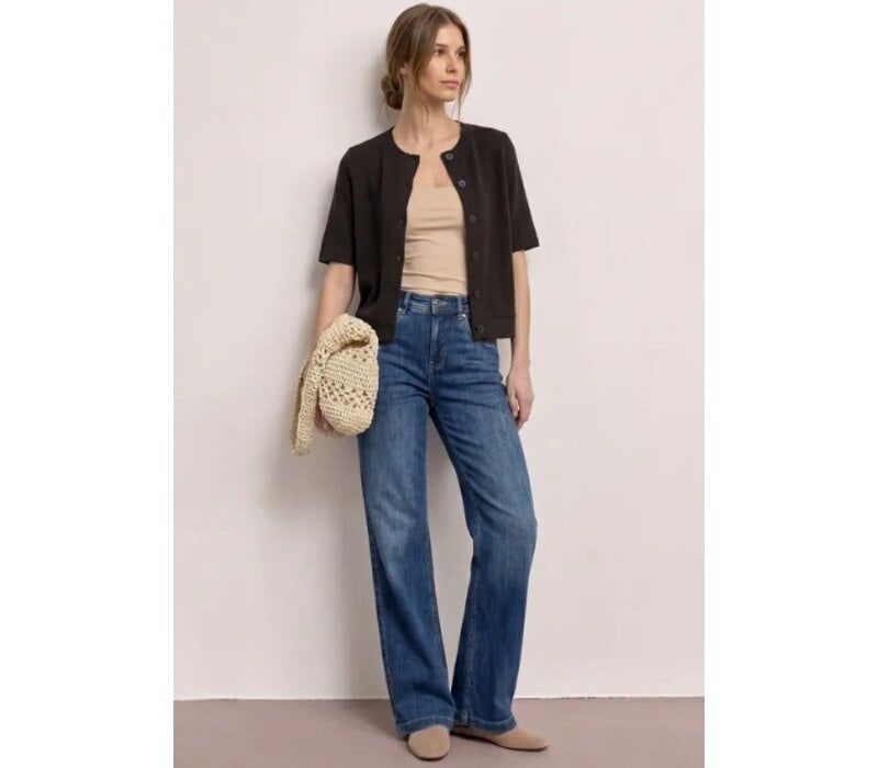 Street One Knit Look Short Jacket Espresso Brown