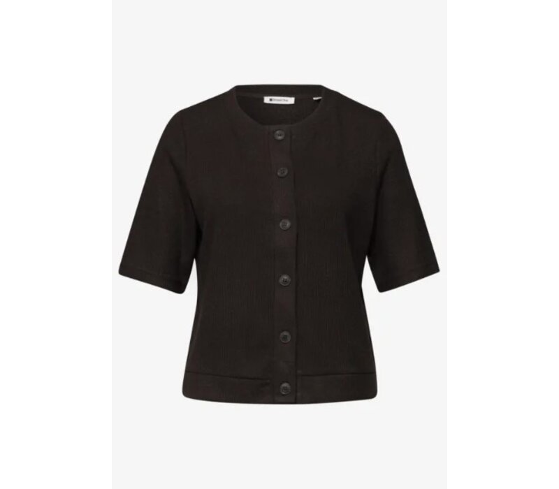 Street One Knit Look Short Jacket Espresso Brown