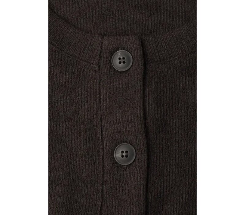 Street One Knit Look Short Jacket Espresso Brown