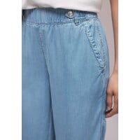 Street One Washed Wide Leg High Waist Light Blue Soft Wash