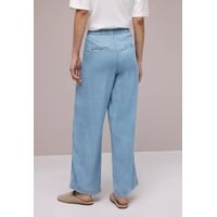 Street One Washed Wide Leg High Waist Light Blue Soft Wash